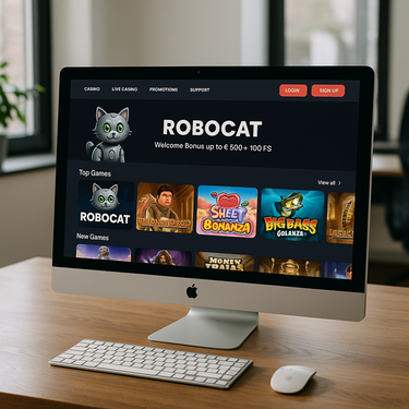 RoboCat Casino - Desktop Design und Bedienung - Schweizer Online Casino